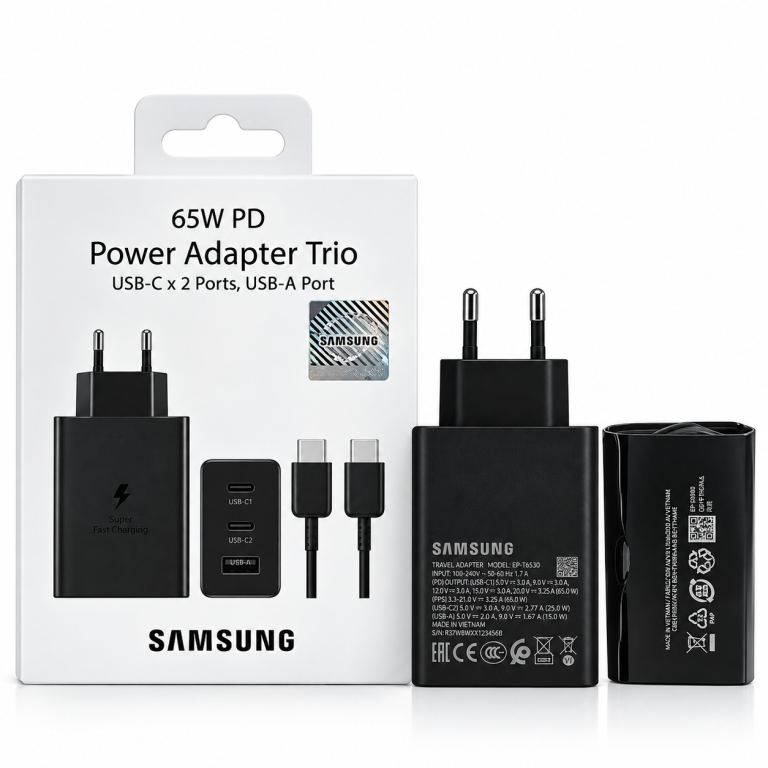 מטען מהיר מקורי סמסונג Samsung 65W PD Power Adapter Trio